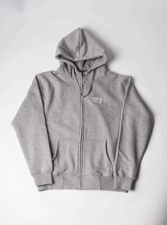 KU - Zip Up (Heather Grey Hoodie)